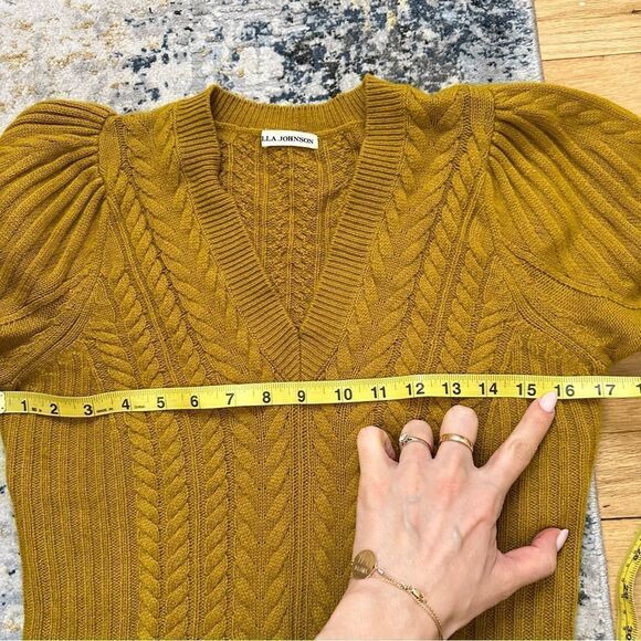 Ulla Johnson Puff Sleeve Sweater in Mustard Wool - Picture 9 of 10